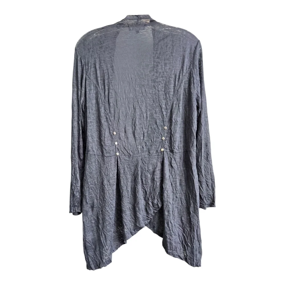 Newport Gray Waterfall Cardigan Sweater, Medium